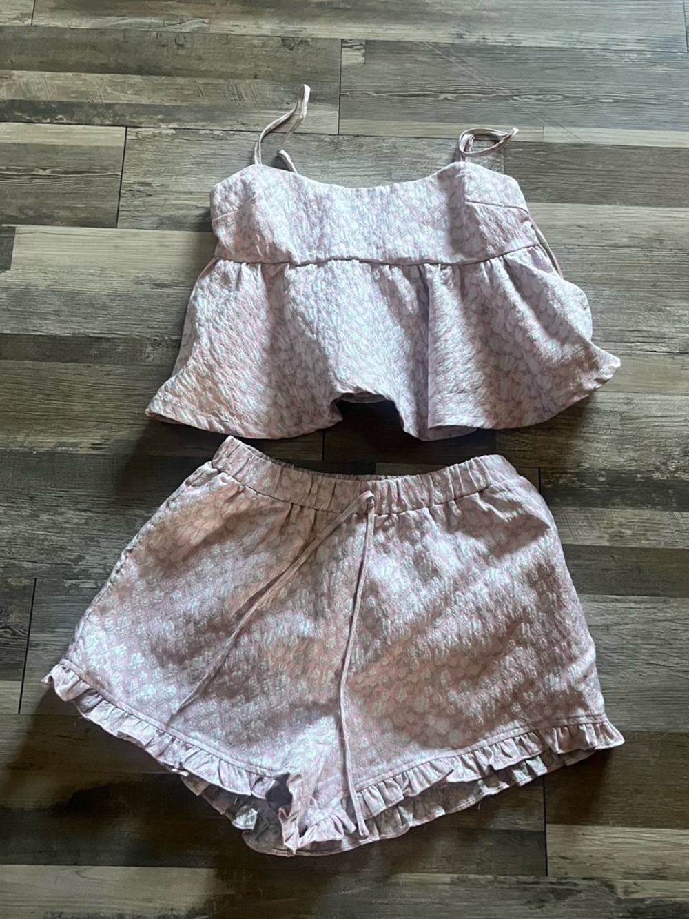 Pink Floral Ruffle Lounge Set - Picture 5 of 6